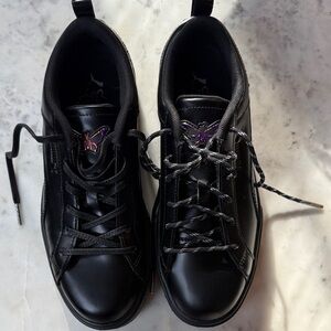 Puma Black Low-Top Sneakers with Iridescent Butterfly Accent Dua Lipa